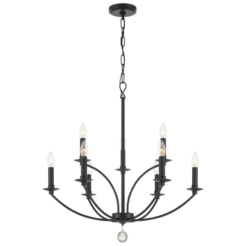 Mila Nine Light Chandelier in Black (60|MIL-8009-BK)