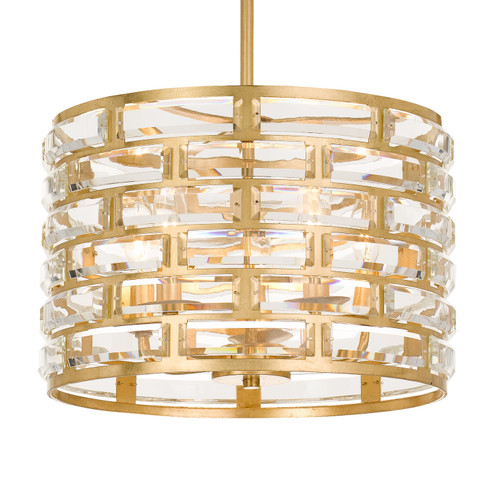 Meridian Five Light Chandelier in Antique Gold (60|MER-4865-GA)