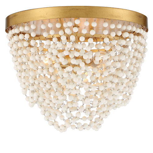 Fiona Three Light Flush Mount in Antique Gold (60|FIO-A9103-GA-WH)