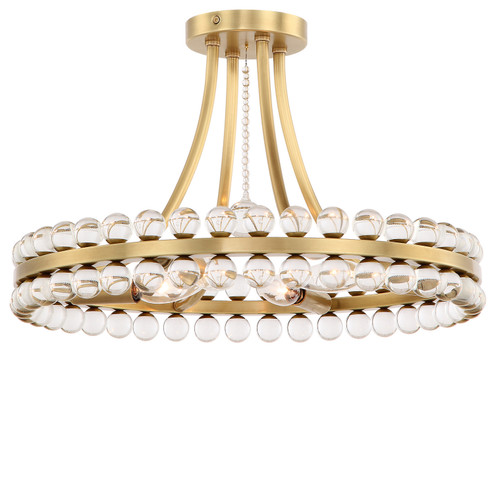 Clover Four Light Semi Flush Mount in Aged Brass (60|CLO-8894-AG)