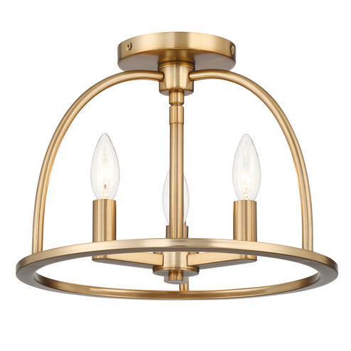 Abbott Three Light Semi Flush Mount in Vibrant Gold (60|ABB-3003-VG_CEILING)