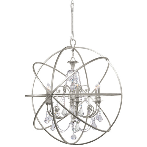 Solaris Six Light Chandelier in Olde Silver (60|9219-OS-CL-MWP)