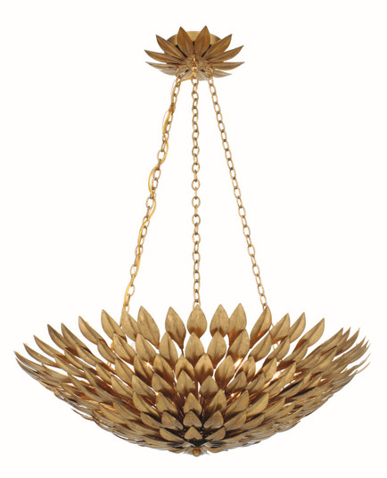 Broche Six Light Chandelier in Antique Gold (60|517-GA)