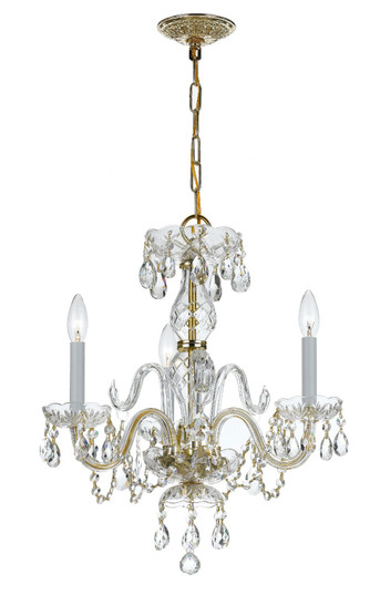 Traditional Crystal Three Light Mini Chandelier in Polished Brass (60|5044-PB-CL-MWP)