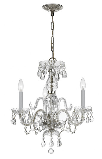 Traditional Crystal Three Light Mini Chandelier in Polished Chrome (60|5044-CH-CL-SAQ)