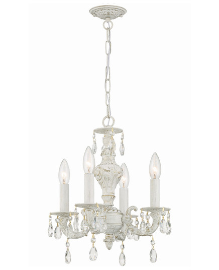 Paris Market Four Light Mini Chandelier in Antique White (60|5024-AW-CL-SAQ)