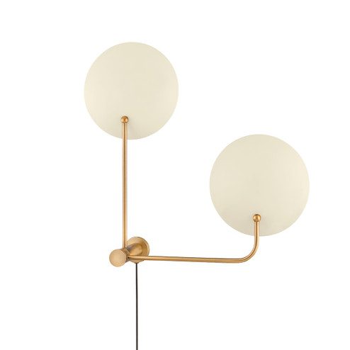 Leif Two Light Wall Sconce in Patina Brass And Soft Sand (67|PTL8141-PBR/SSD)