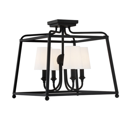 Sylvan Four Light Semi Flush Mount in Black Forged (60|2243-BF)