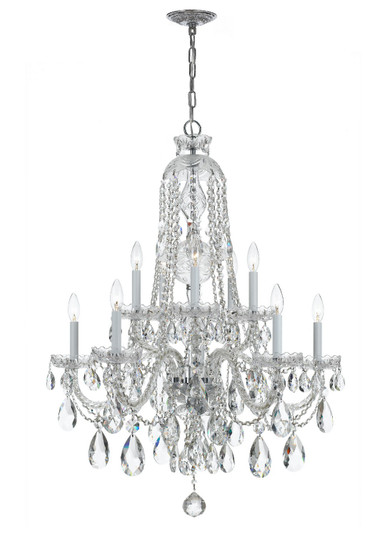 Traditional Crystal Ten Light Chandelier in Polished Chrome (60|1110-CH-CL-MWP)