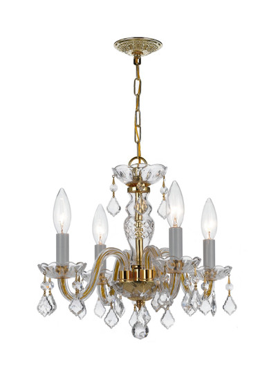 Traditional Crystal Four Light Mini Chandelier in Polished Brass (60|1064-PB-CL-I)