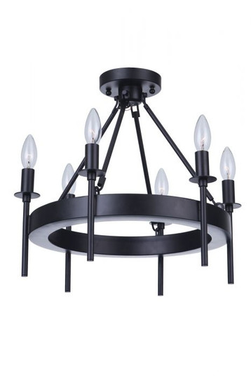 Larrson Six Light Semi-Flush Mount in Flat Black (46|54356-FB)