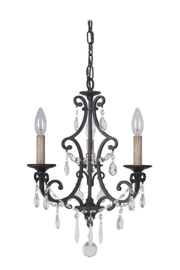 Bentley Three Light Chandelier in Matte Black (46|38923-MBK)