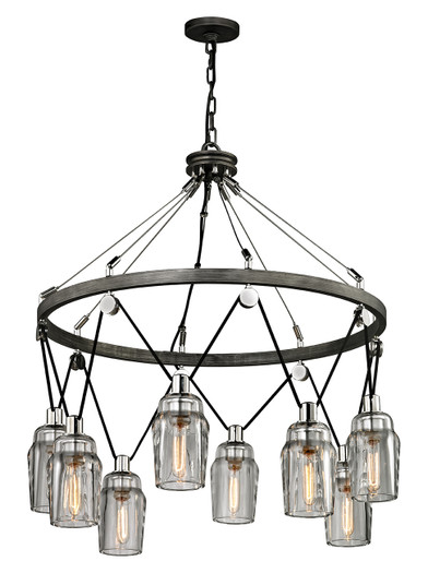 Citizen Eight Light Chandelier in Graphite And Polished Nickel (67|F5998)