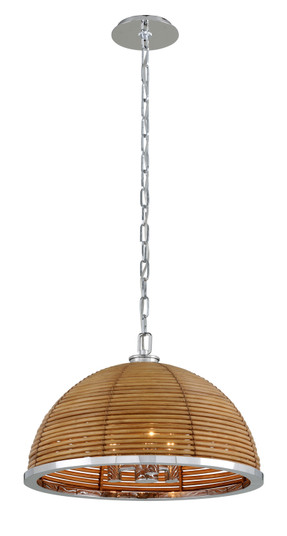 Carayes Three Light Chandelier in Natural Rattan Stainless Steel (68|277-43)