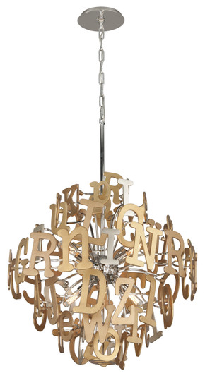 Media Six Light Pendant in Multi-Leaf With Stainless (68|208-46)