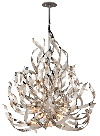 Graffiti 12 Light Chandelier in Silver Leaf Polished Stainless (68|154-412)