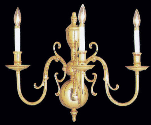 Hermitage Three Light Wall Sconce in Polished Brass (92|6753)