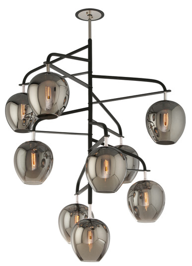 Odyssey Nine Light Chandelier in Carbide Black Polished Nickel (67|F4298)