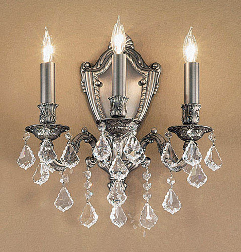 Chateau Three Light Wall Sconce in French Gold (92|57373 FG CGT)