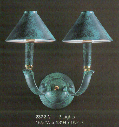 Spanish Two Light Wall Sconce in Verde (92|2372 V)