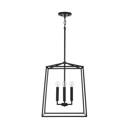 Thea Four Light Foyer Pendant in Matte Black (65|537642MB)