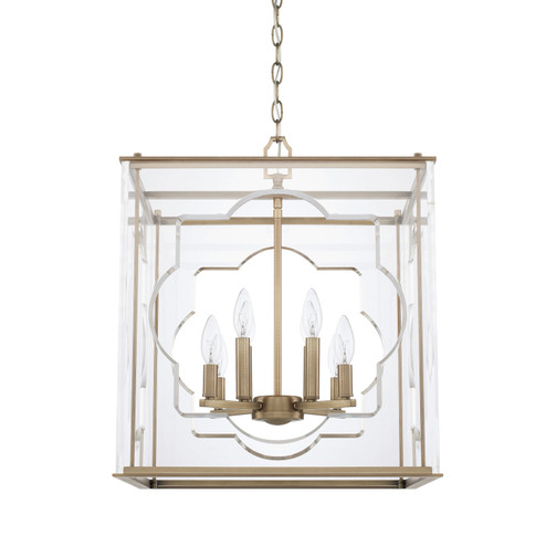 Aria Eight Light Foyer in Aged Brass (65|525681AD)