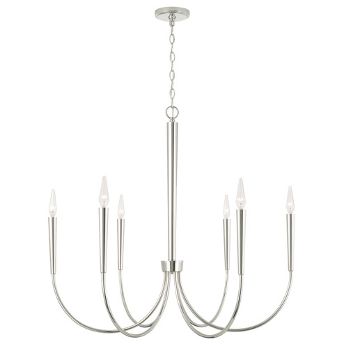 Holden Six Light Chandelier in Polished Nickel (65|445961PN)