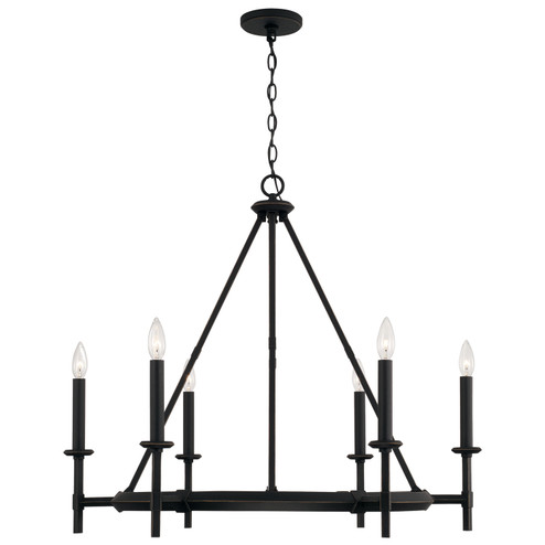 Ogden Six Light Chandelier in Brushed Black Iron (65|445261IH)