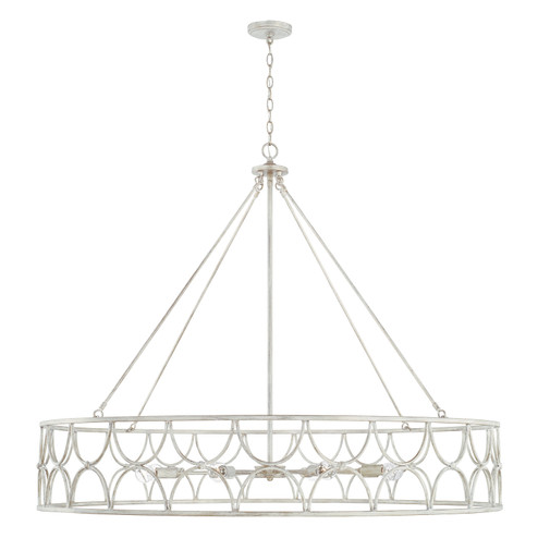 Ricci Eight Light Chandelier in Winter White (65|443381WW)