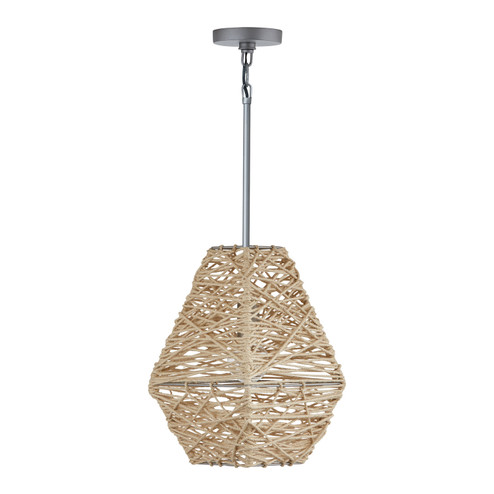 Finley One Light Pendant in Natural Jute and Grey (65|335213NY)