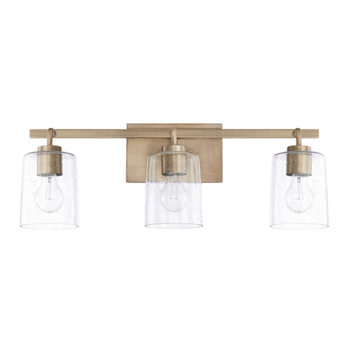 Greyson Three Light Vanity in Aged Brass (65|128531AD-449)