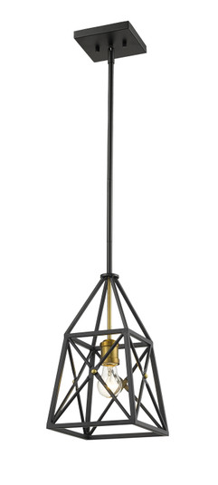 Trestle One Light Pendant in Matte Black + Olde Brass (224|447MP-MB-OBR)