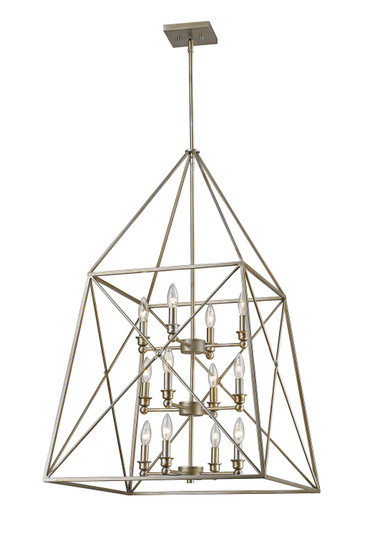 Trestle 12 Light Chandelier in Antique Silver (224|447-12AS)