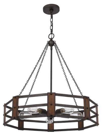 Provo Five Light Chandelier in Oak/Iron (225|FX-3766-5) Provo Five Light Chandelier in Oak/Iron (225|FX-3766-5)