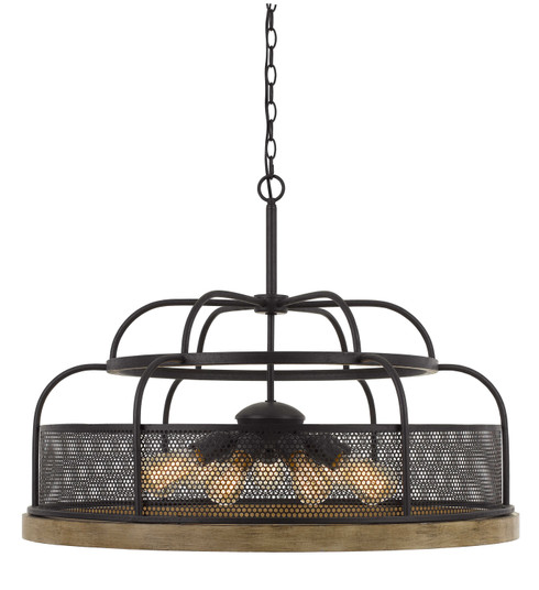 Akaki Nine Light Chandelier in Iron/Light Oak (225|FX-3706-9)