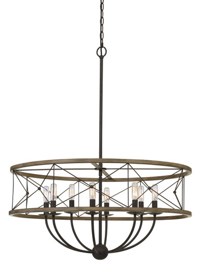 Modica Eight Light Pendant in Distress Ivory/Iron (225|FX-3685-8)