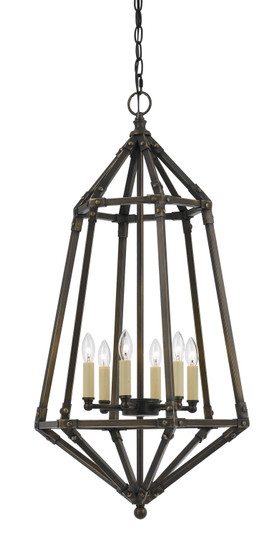 DENMARK Six Light Pendant in Dark Bronze (225|FX-3594-6)