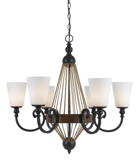 MONTICELLO Six Light Chandelier in Metal/Wood (225|FX-3563/6)