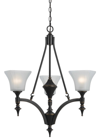 ROCKWOOD Three Light Chandelier in Dark Bronze (225|FX-3541/3)