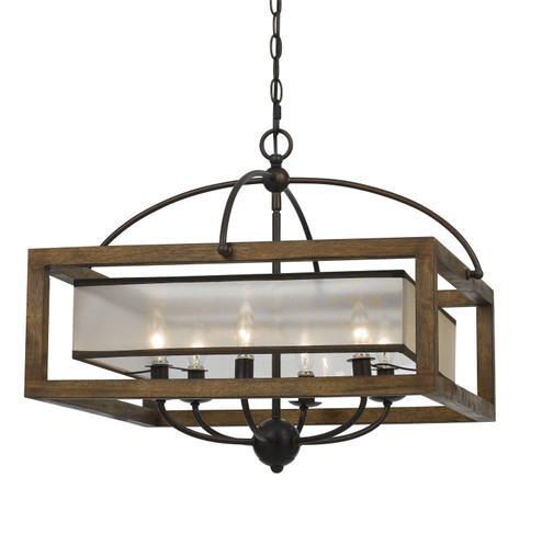 Square Six Light Chandelier in Dark Bronze (225|FX-3536/6)