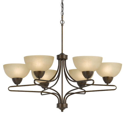 Romano Six Light Chandelier in Rust (225|FX-3529/6)