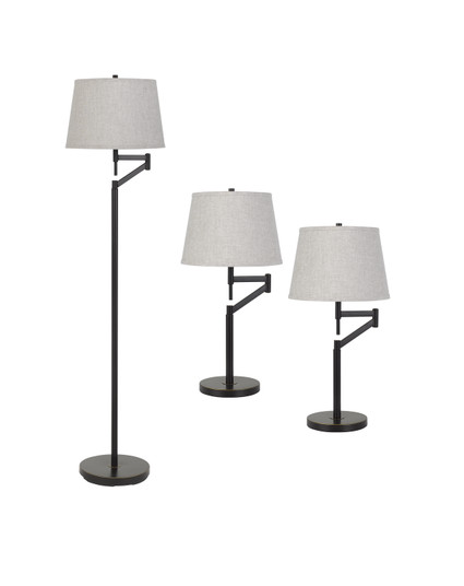 Metal Set Two Swing Arm Table Lamp And One Swing Arm Floor Lamp in Dark Bronze (225|BO-2874-3-DB)