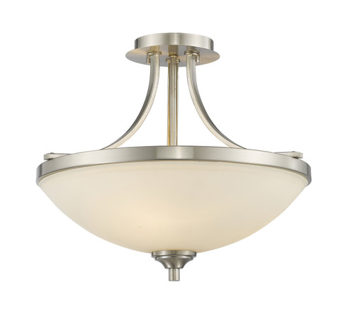 Bordeaux Three Light Semi Flush Mount in Brushed Nickel (224|435SF-BN)