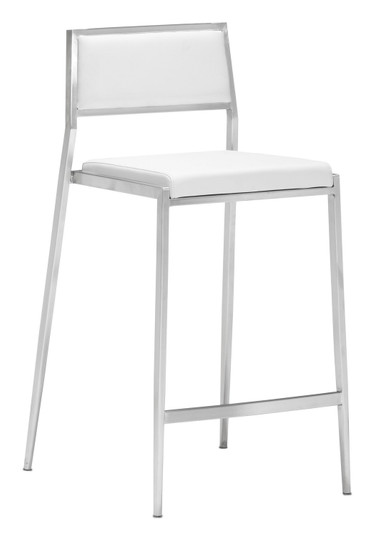 Dolemite Counter Chair in White, Silver (339|300189)