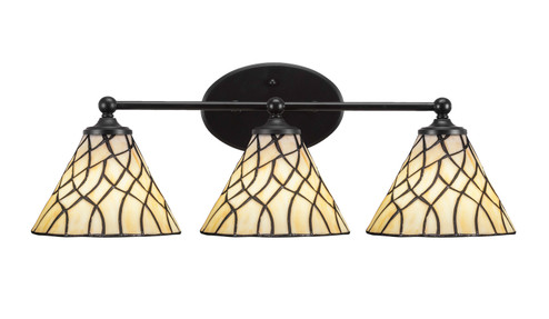 Capri Three Light Bathroom Lighting in Matte Black (200|5913-MB-9115)