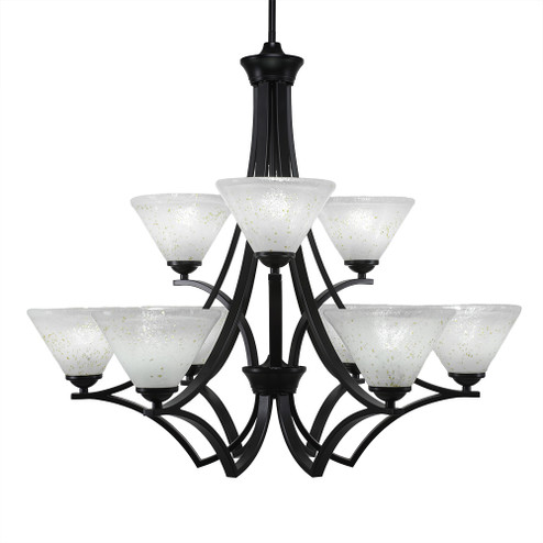 Zilo Nine Light Chandelier in Matte Black (200|569-MB-7145)