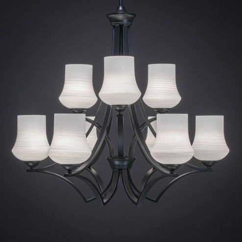 Zilo Nine Light Chandelier in Matte Black (200|569-MB-681)