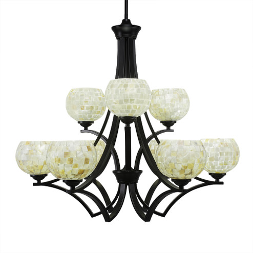 Zilo Nine Light Chandelier in Matte Black (200|569-MB-405)