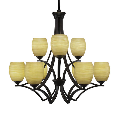 Zilo Nine Light Chandelier in Dark Granite (200|569-DG-625)