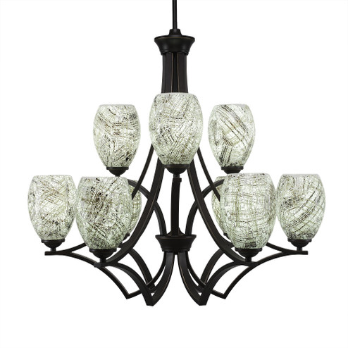 Zilo Nine Light Chandelier in Dark Granite (200|569-DG-5054)